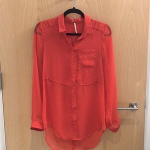 Free People burnt red button down